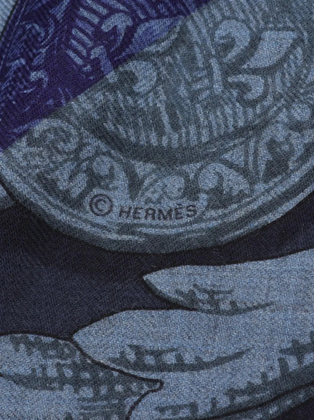 Hermès Pre-Owned 2010s Carre Le Mors A La Conetable sjaal - Blauw