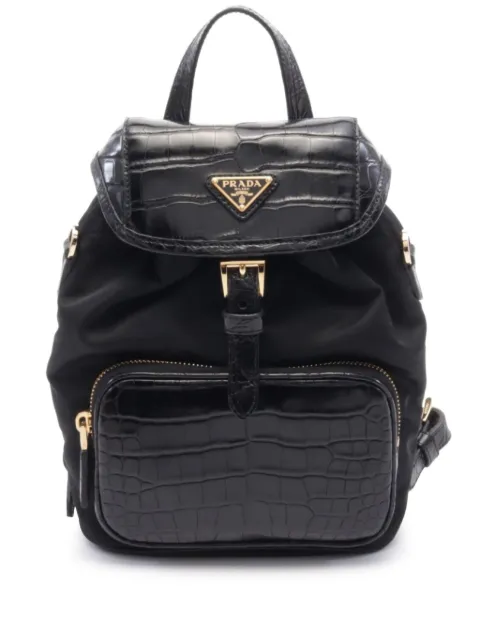 Prada Pre-Owned mochila con efecto de piel de cocodrilo 20