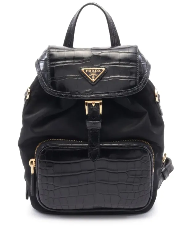 Prada Pre-Owned Zaino Goffrato Effetto Coccodrillo Anni 2020