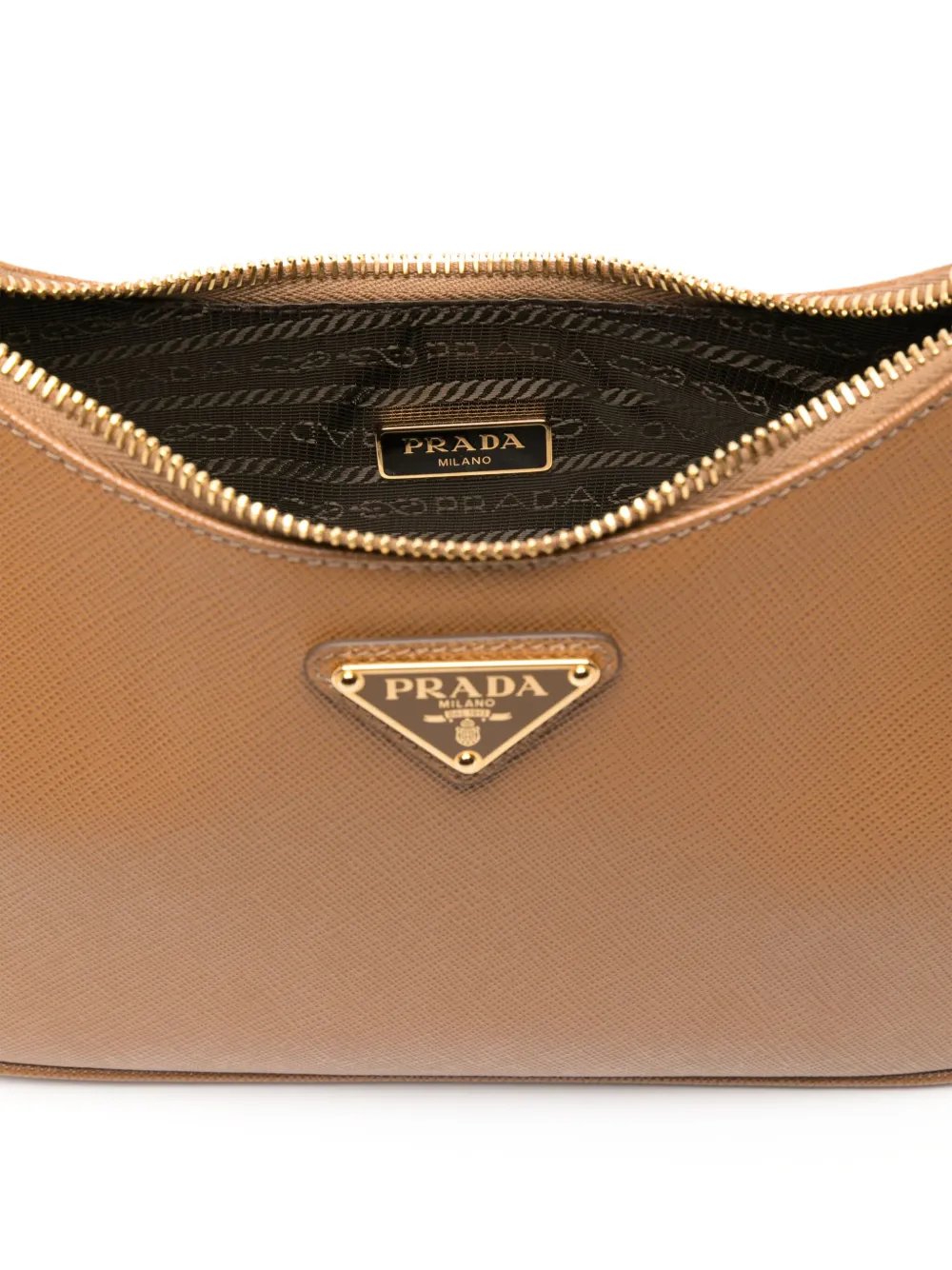Prada Re-Edition 2005 leren schoudertas Bruin