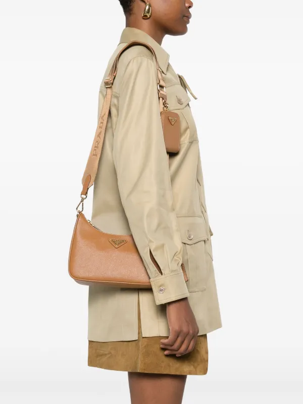 Prada Re-Edition 2005 Leather Shoulder Bag | Brown | FARFETCH Prada Re-Edition 2005 Leather Shoulder Bag | Brown | FARFETCH