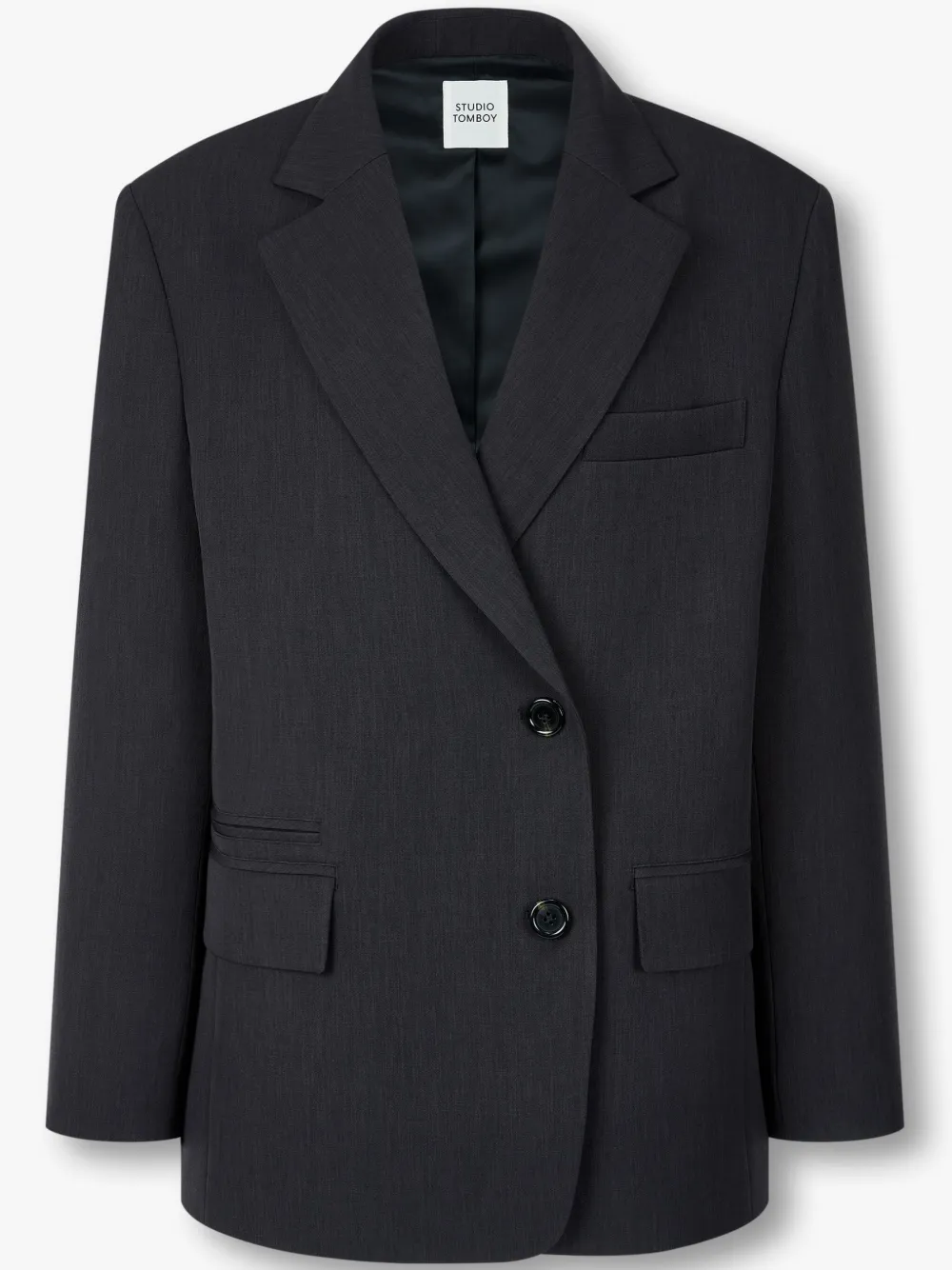 Studio Tomboy Pinstriped Double-breasted Blazer In 灰色
