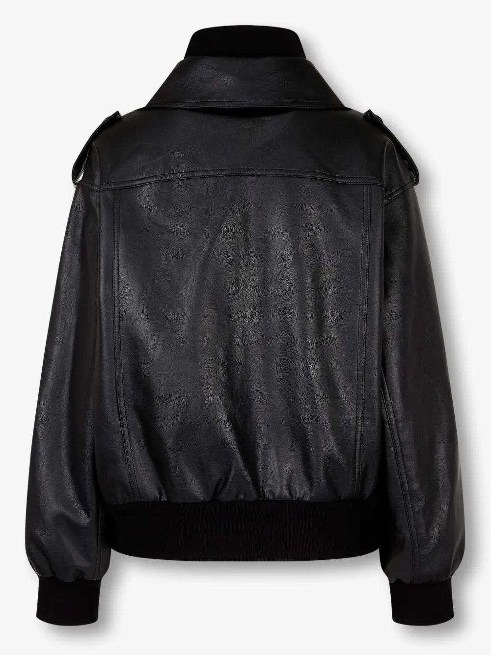 STUDIO TOMBOY Bomberjack van imitatieleer Zwart