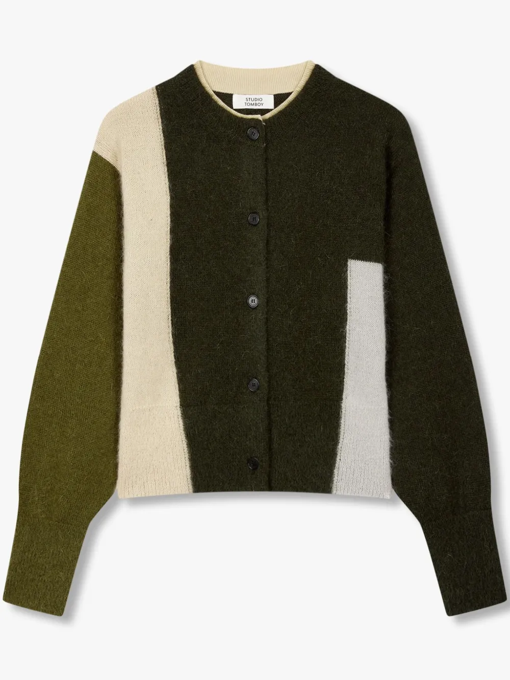Studio Tomboy Colour-block Cardigan In 绿色