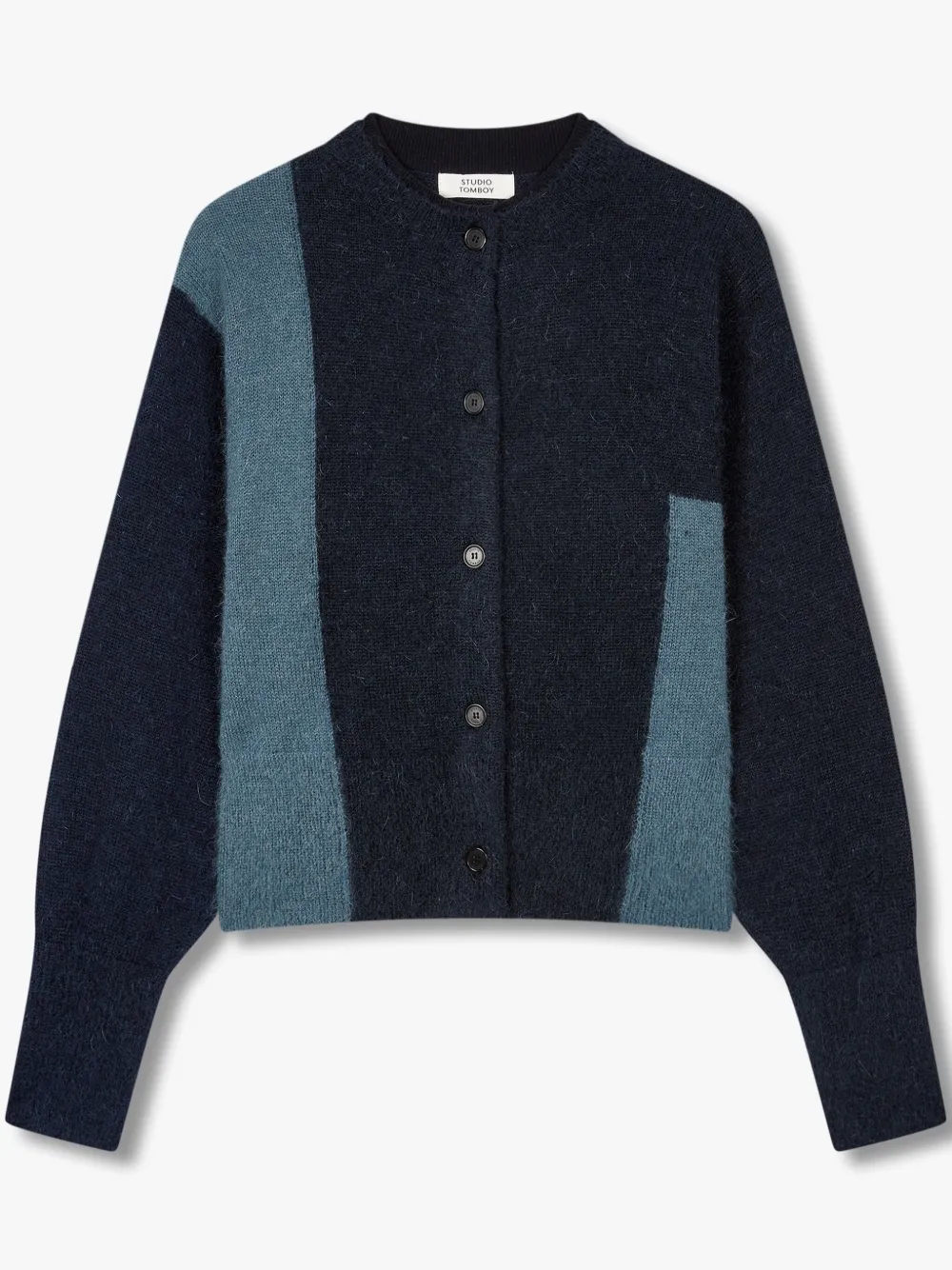 Studio Tomboy Colour-block Cardigan In 蓝色