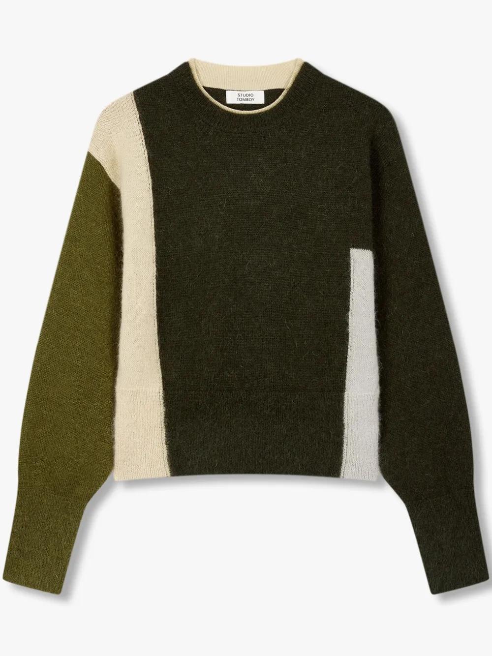 Studio Tomboy Colour-block Cardigan In 绿色