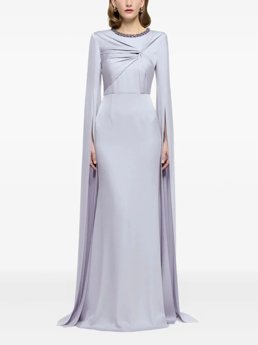 Roland Mouret Avondjurk met capemouwen - Paars
