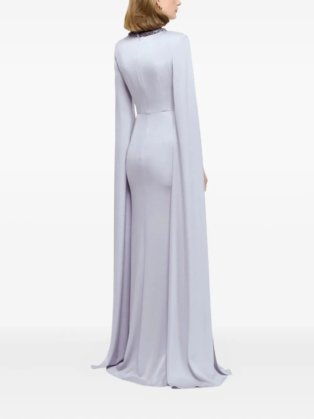 Roland Mouret Avondjurk met capemouwen Paars