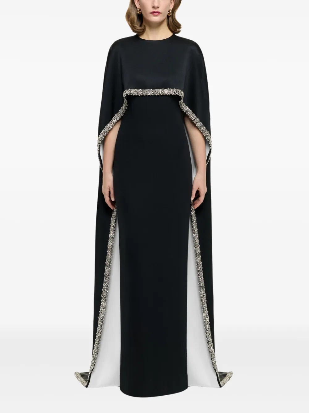 Roland Mouret embellished cape gown - Zwart