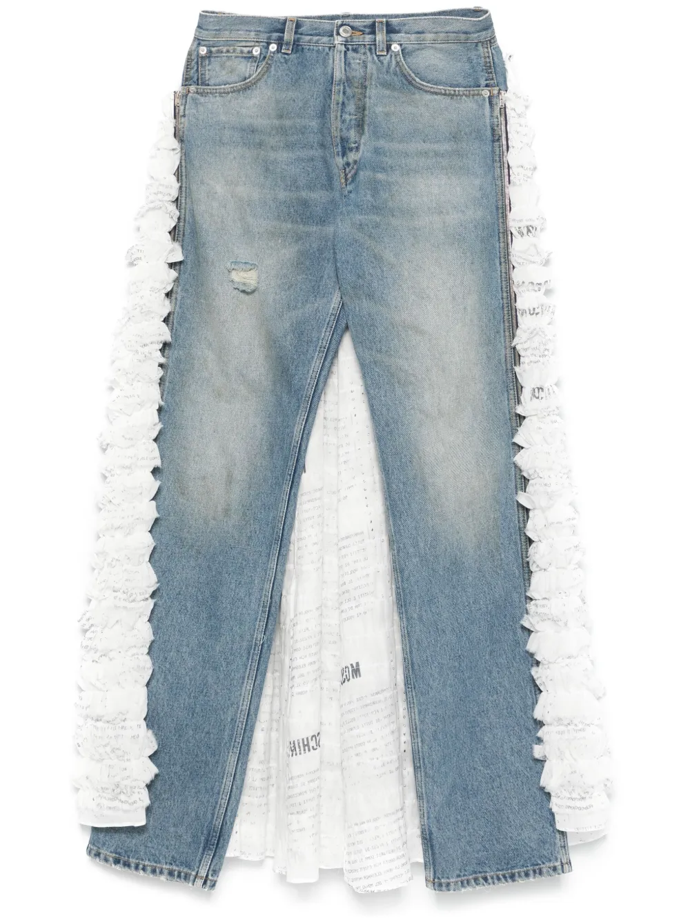 ruffled-train jeans