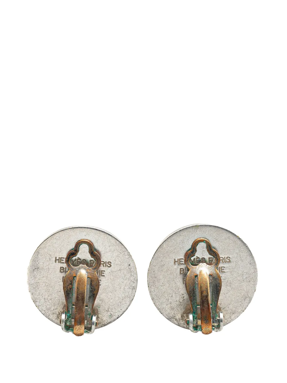 Hermès Pre-Owned 20th Century Palladium Plated Bijouterie Fantaisie Clou De Selle Clip On Earrings costume earrings - Zilver