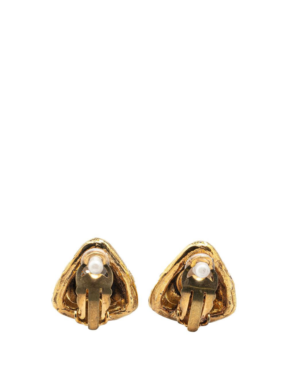 CHANEL Pre-Owned 1970-1980 Gold Plated Triangle Clip On Earrings costume earrings - Goud