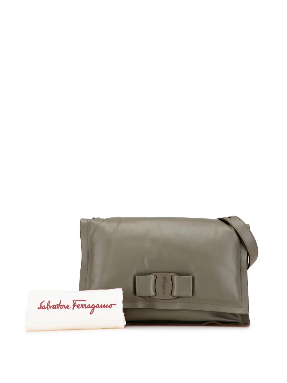 Ferragamo Pre-Owned 2000-2024 Calfskin Viva Bow Padded shoulder bag - Grijs