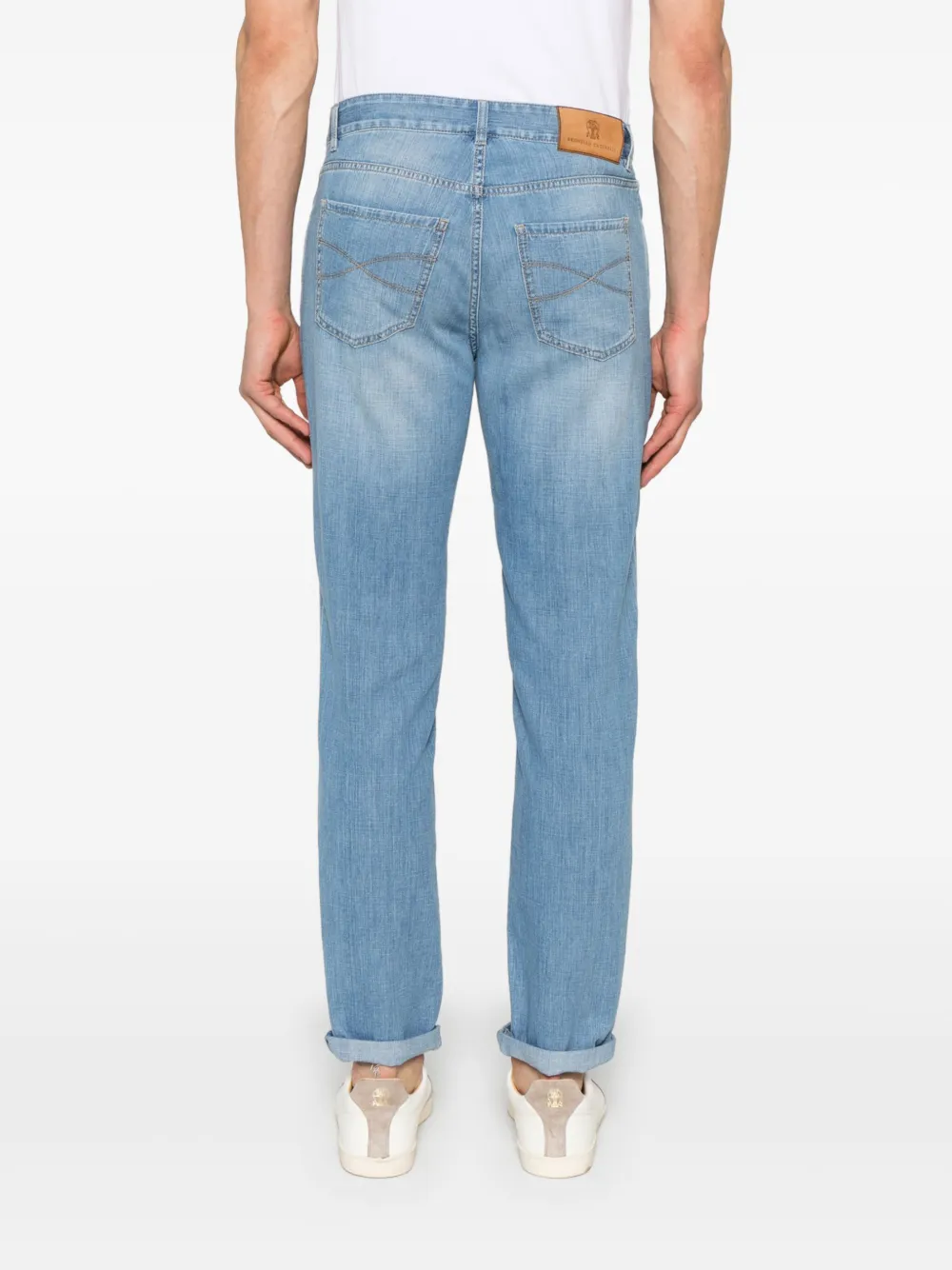 Brunello Cucinelli Jeans met cuffs C1470 DENIM CHIARO