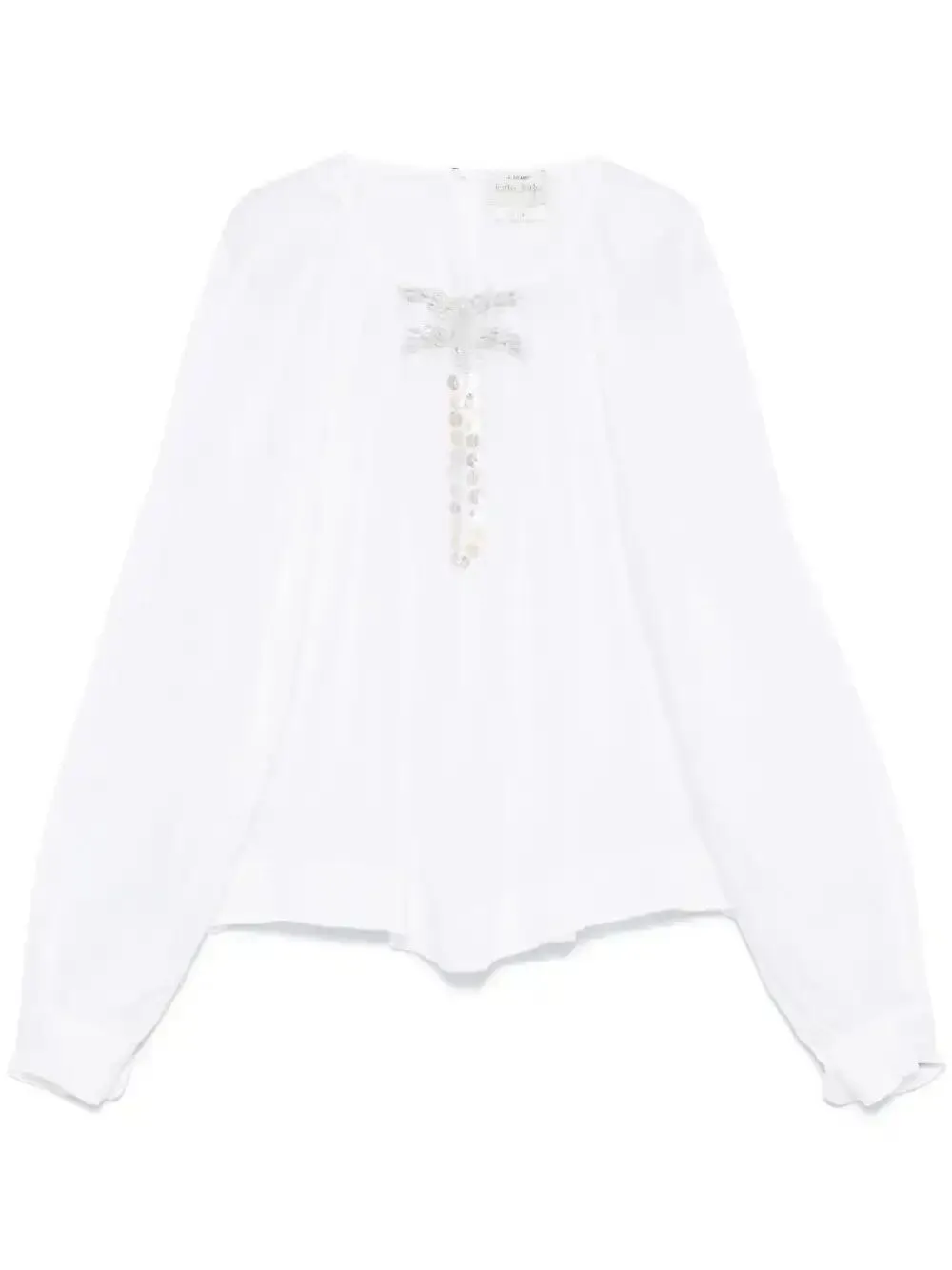 bead-detail shirt
