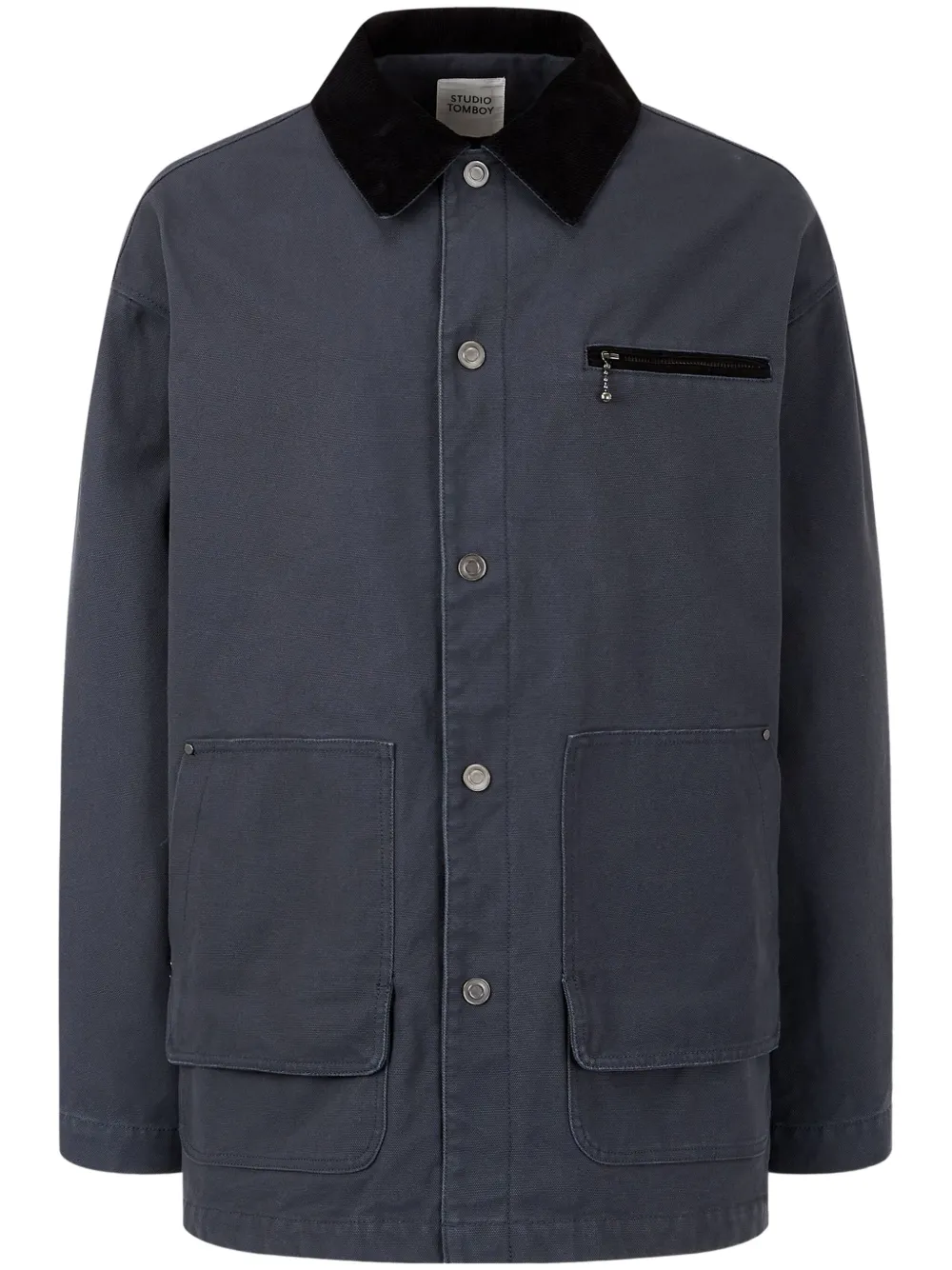 STUDIO TOMBOY corduroy-collar canvas jacket | Grey | Image 1