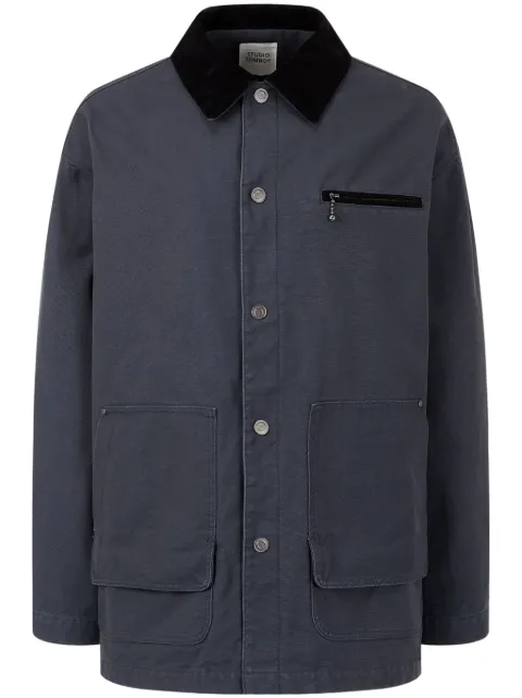 STUDIO TOMBOY corduroy-collar canvas jacket