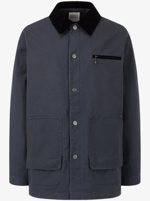TOMBOY corduroy-collar canvas jacket