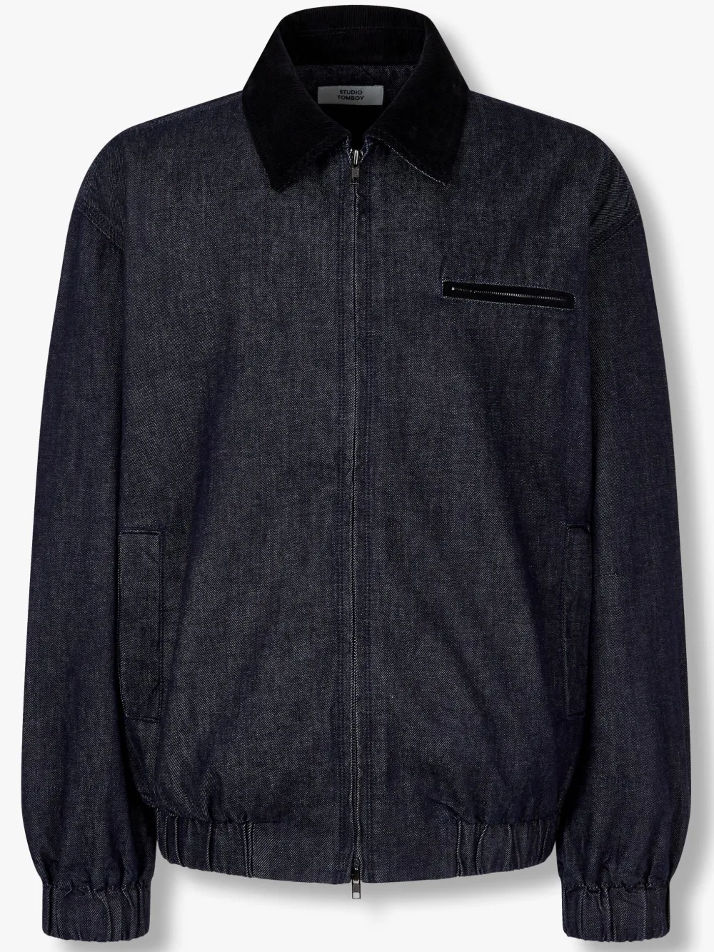 Studio Tomboy Corduroy-collar Denim Jacket In Blue