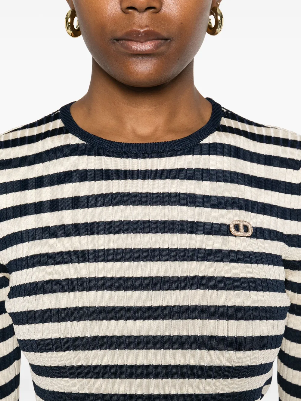 TWINSET Gestreept T-shirt Blauw