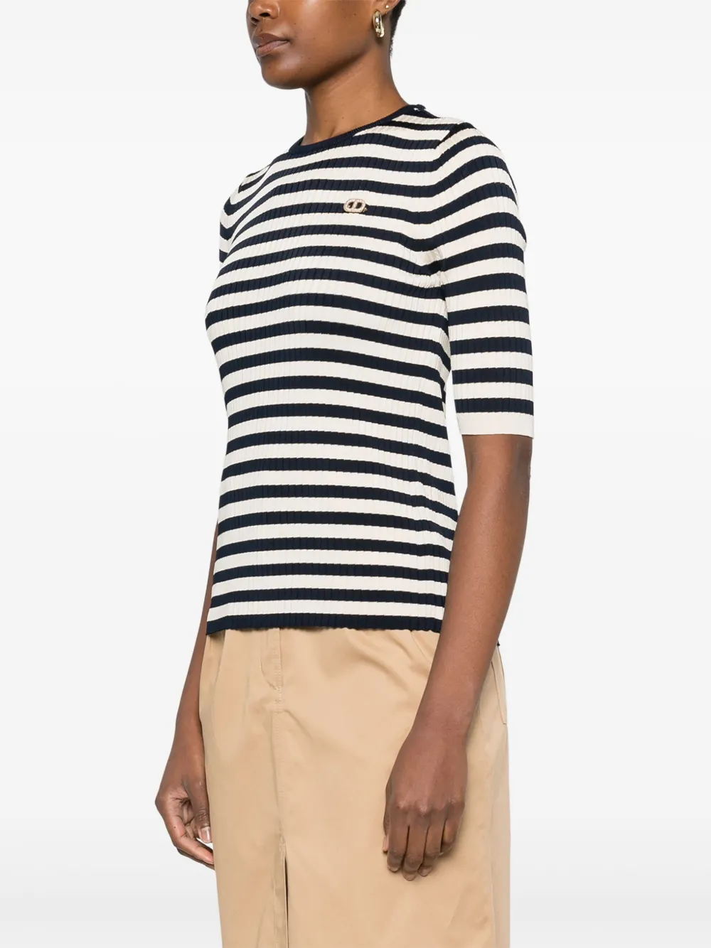 TWINSET Gestreept T-shirt Blauw