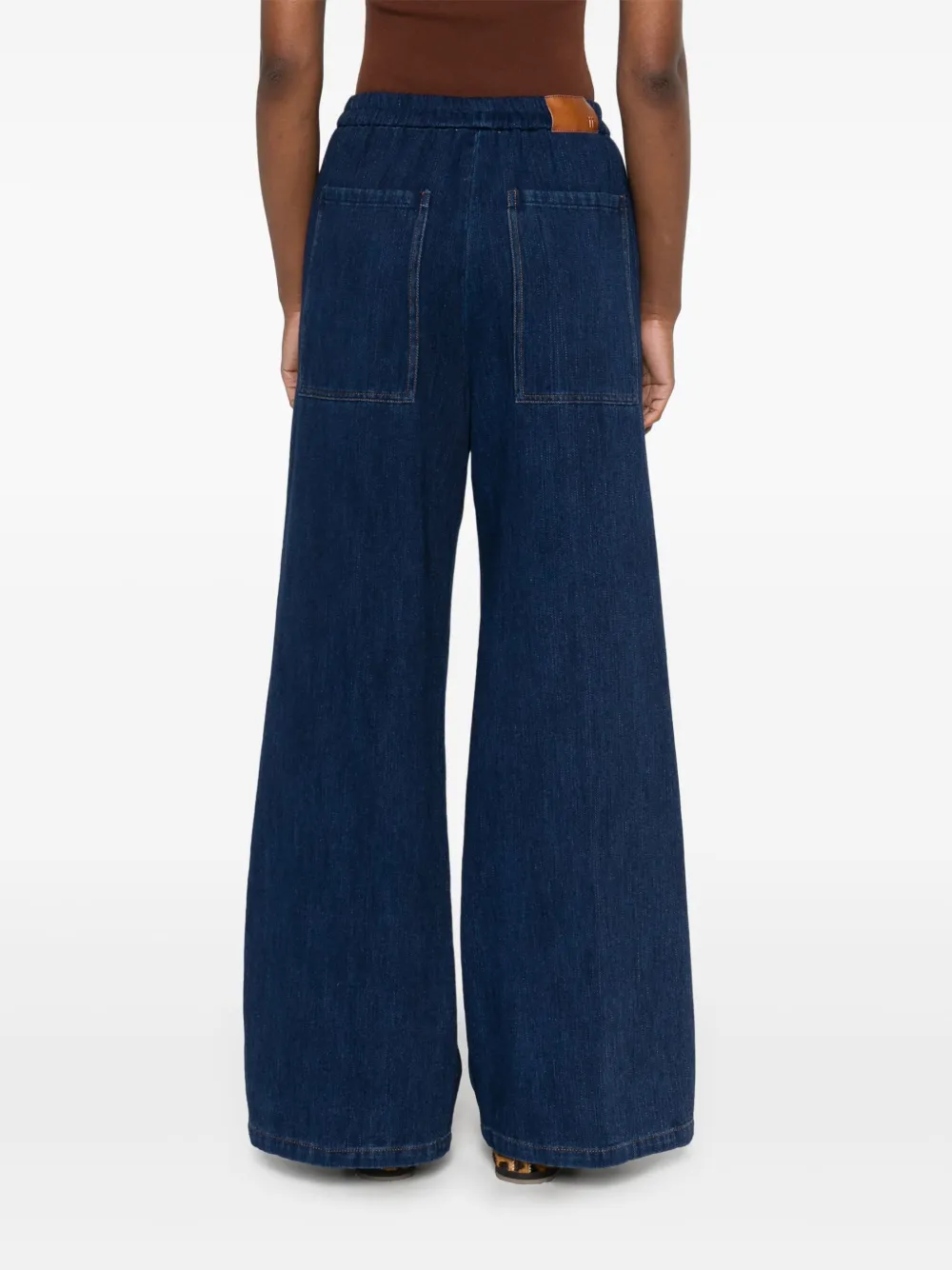 Shop Forte Forte Palazzo Trousers In Blue