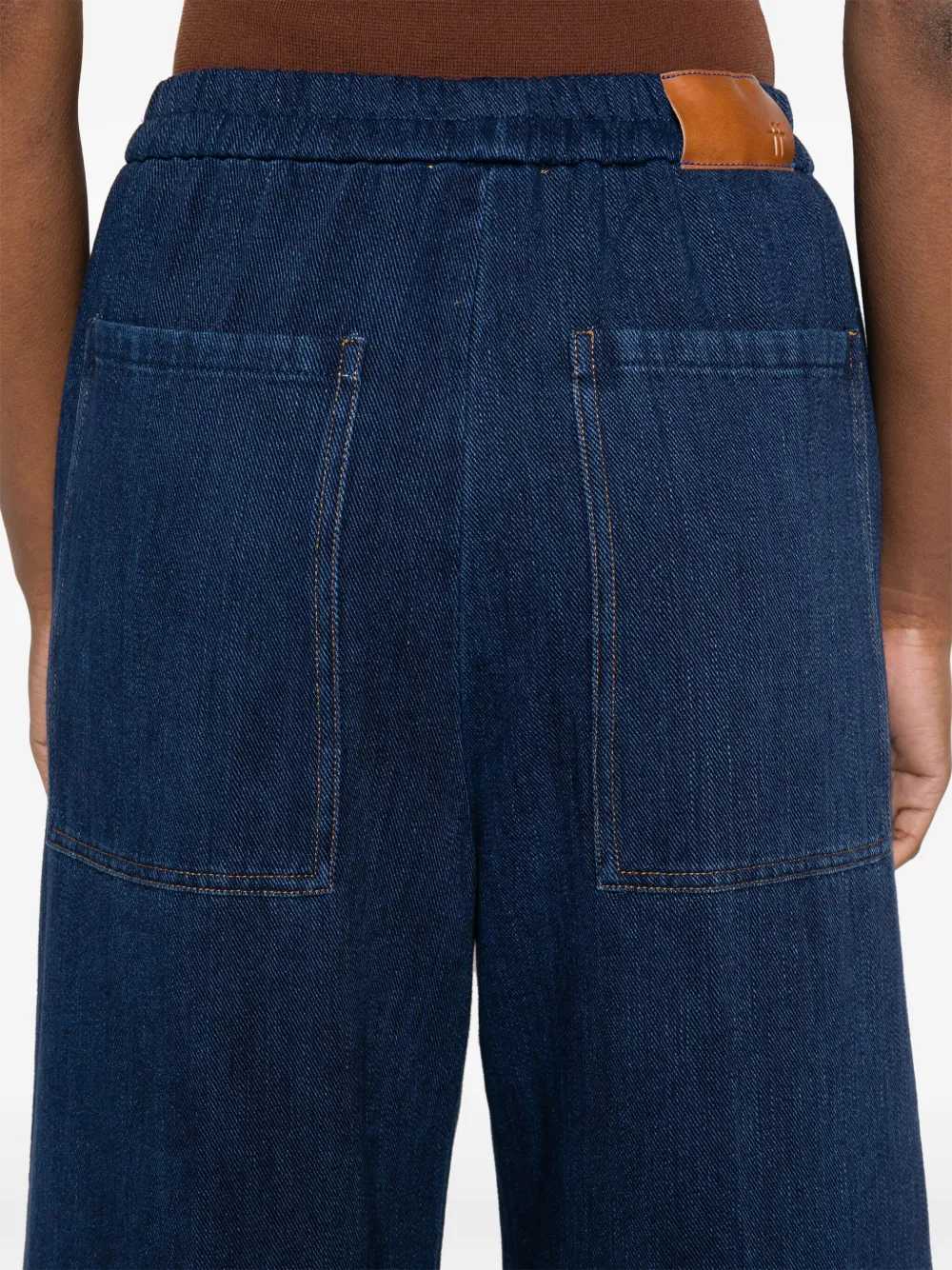 Shop Forte Forte Palazzo Trousers In Blue
