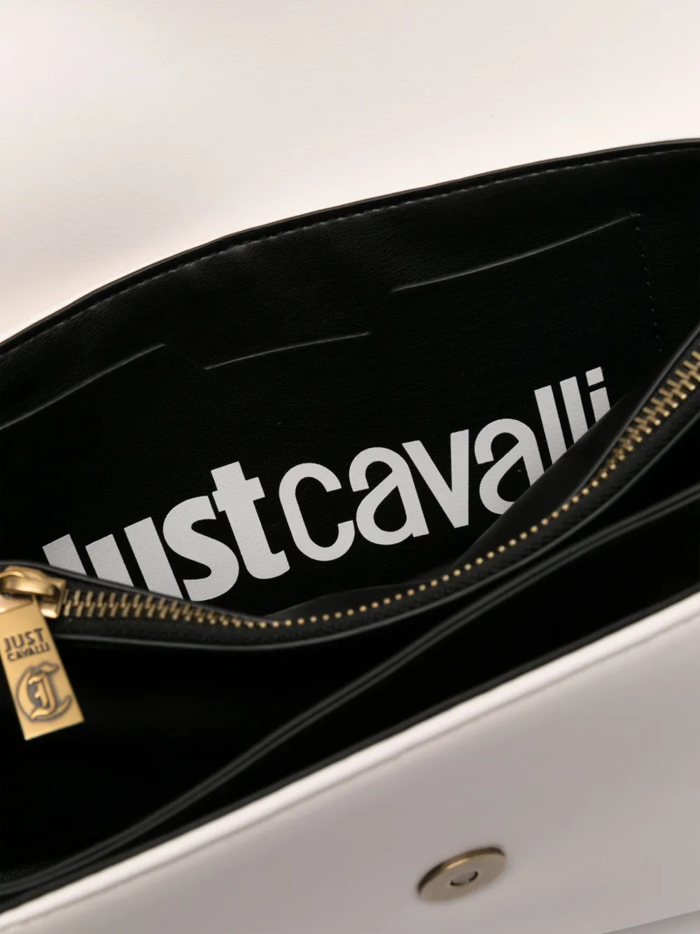 Just Cavalli Schoudertas met metallic details Wit