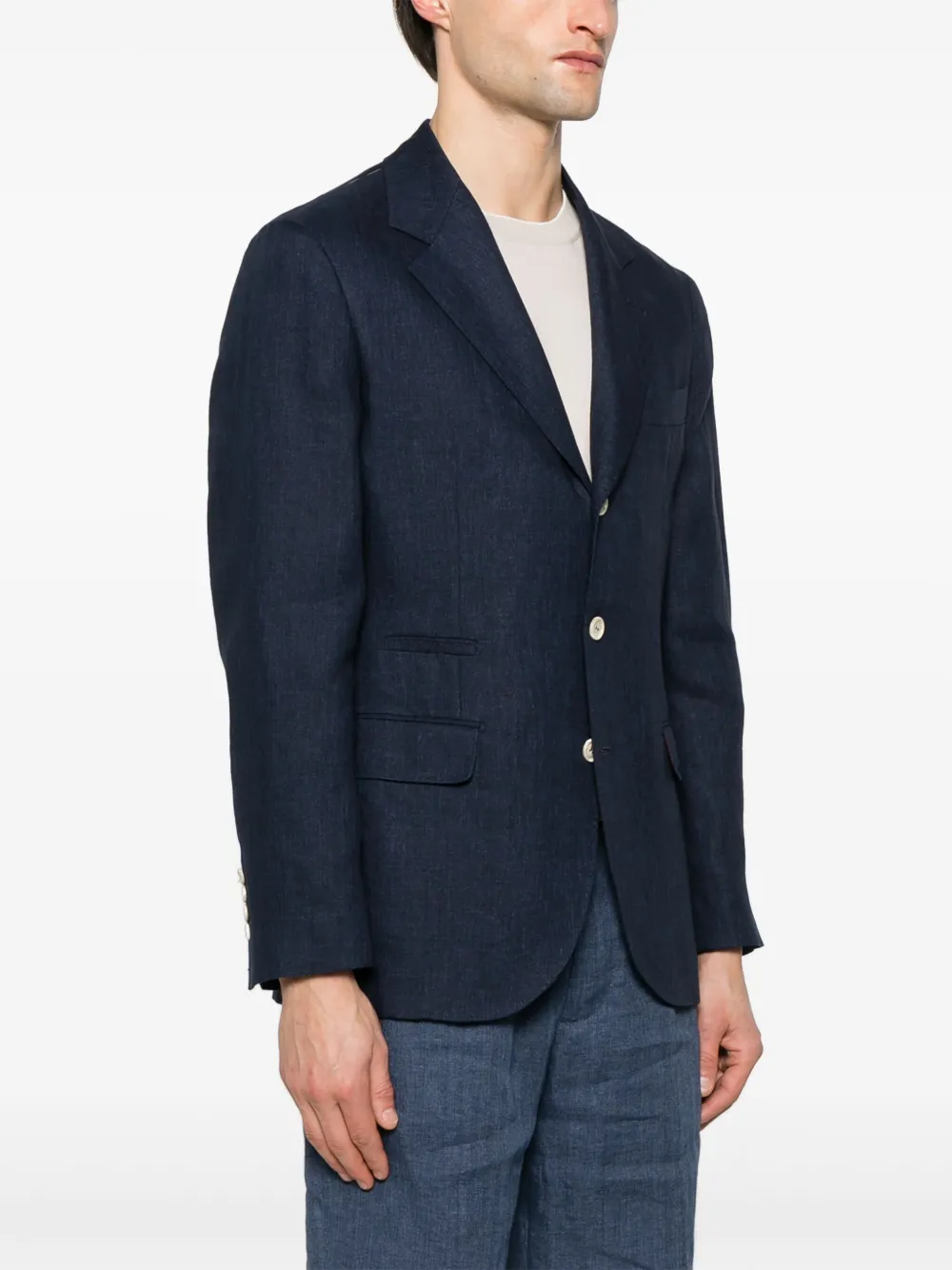 Brunello Cucinelli Linnen blazer Blauw