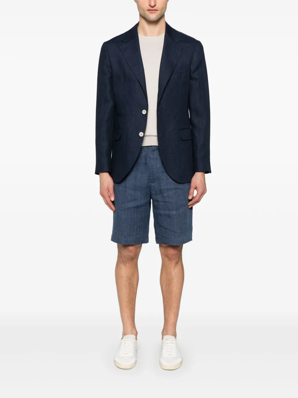 Brunello Cucinelli Linnen shorts - Blauw