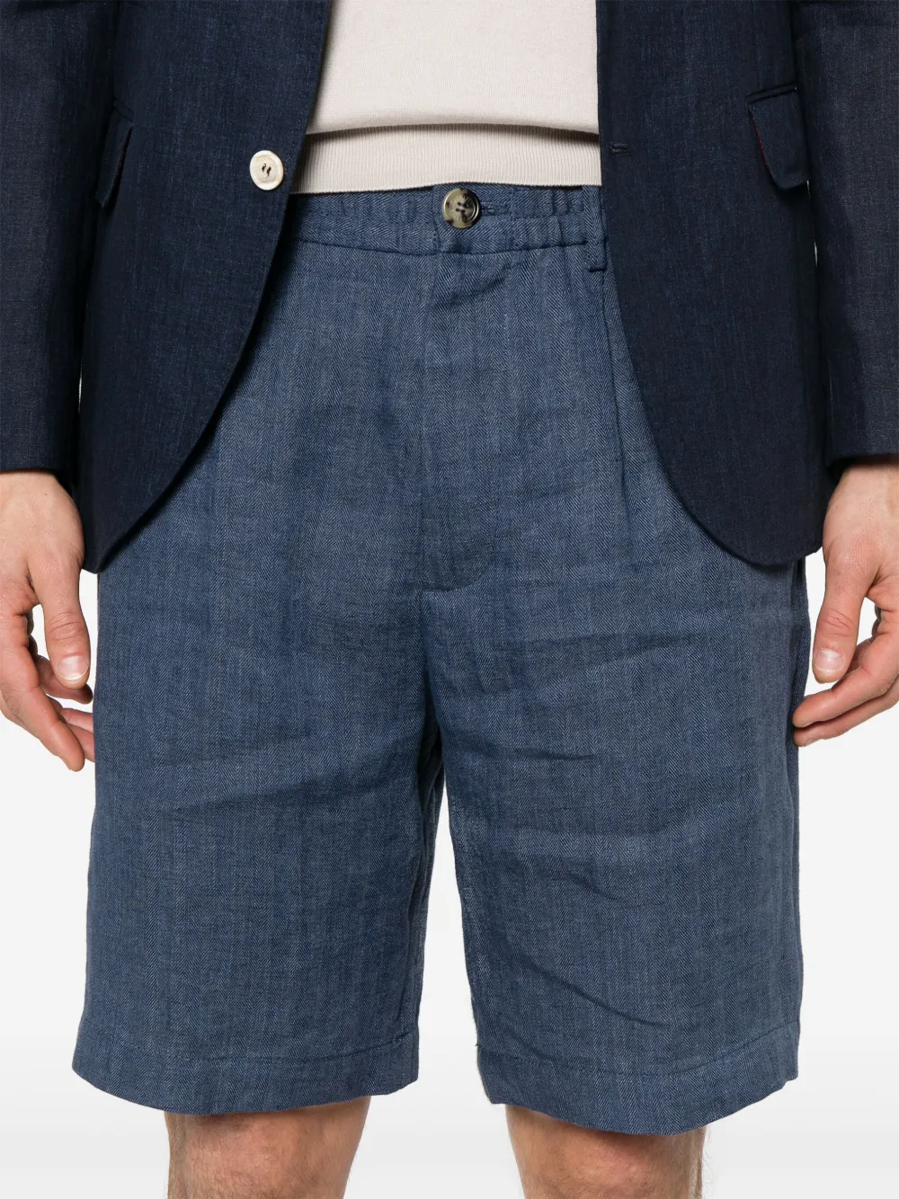 Brunello Cucinelli Linnen shorts Blauw
