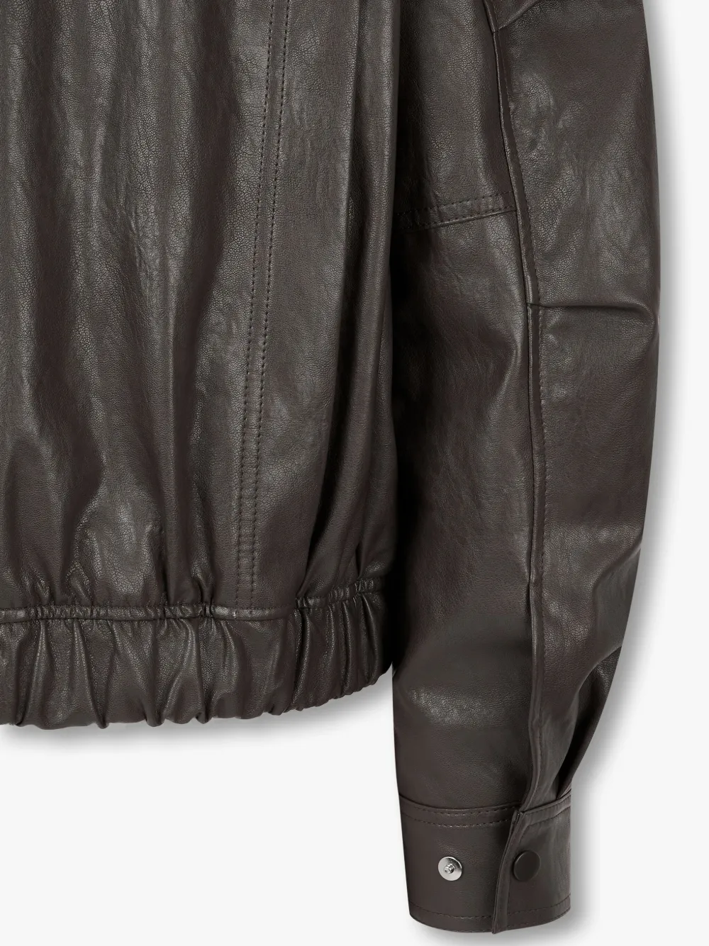 Studio Tomboy Faux-leather Bomber Jacket In 褐色