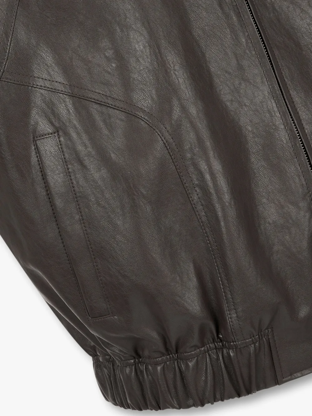 Studio Tomboy Faux-leather Bomber Jacket In 褐色