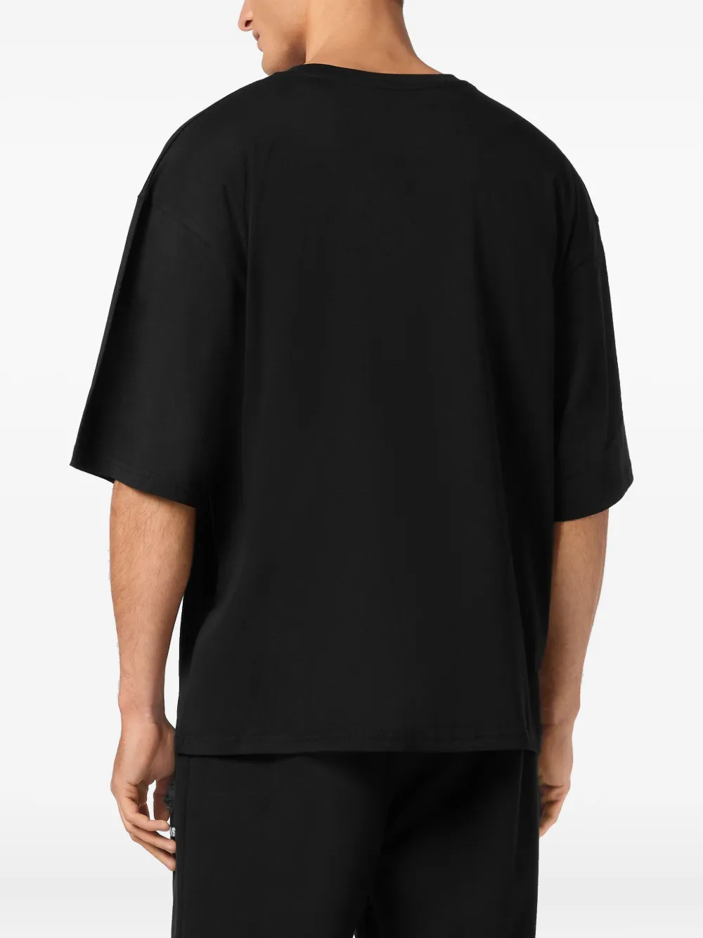 Plein Sport T-shirt met V-hals Zwart