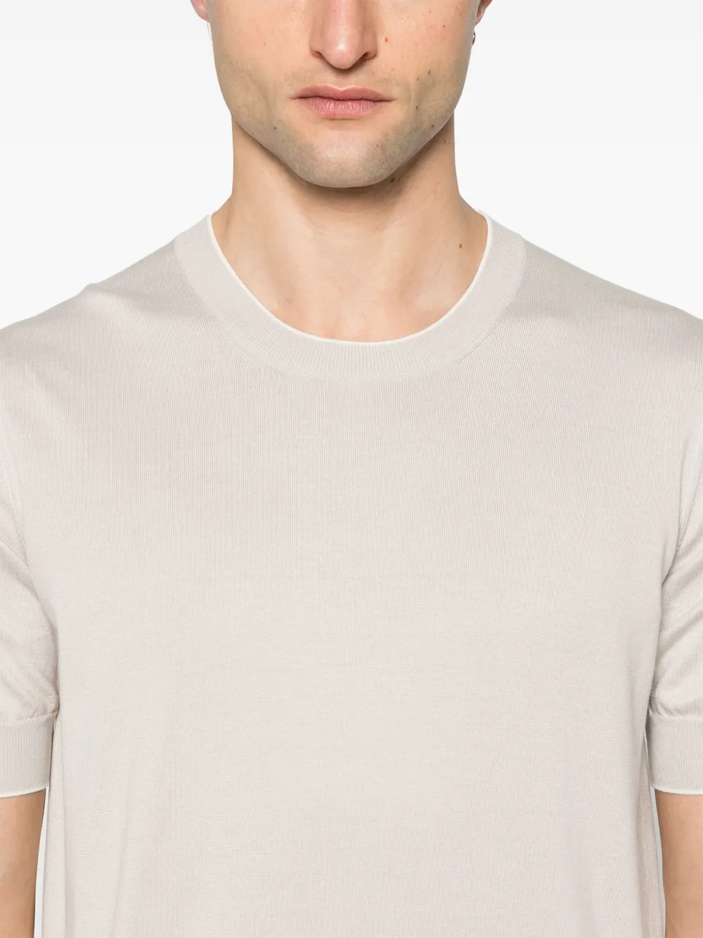 Brunello Cucinelli Gebreid T-shirt Beige