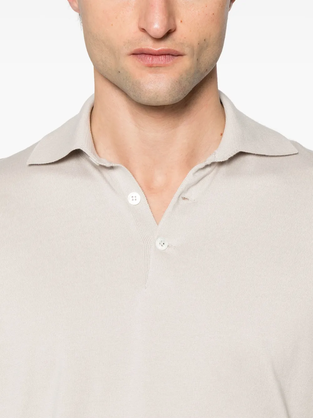 Brunello Cucinelli Fijngebreid poloshirt Beige