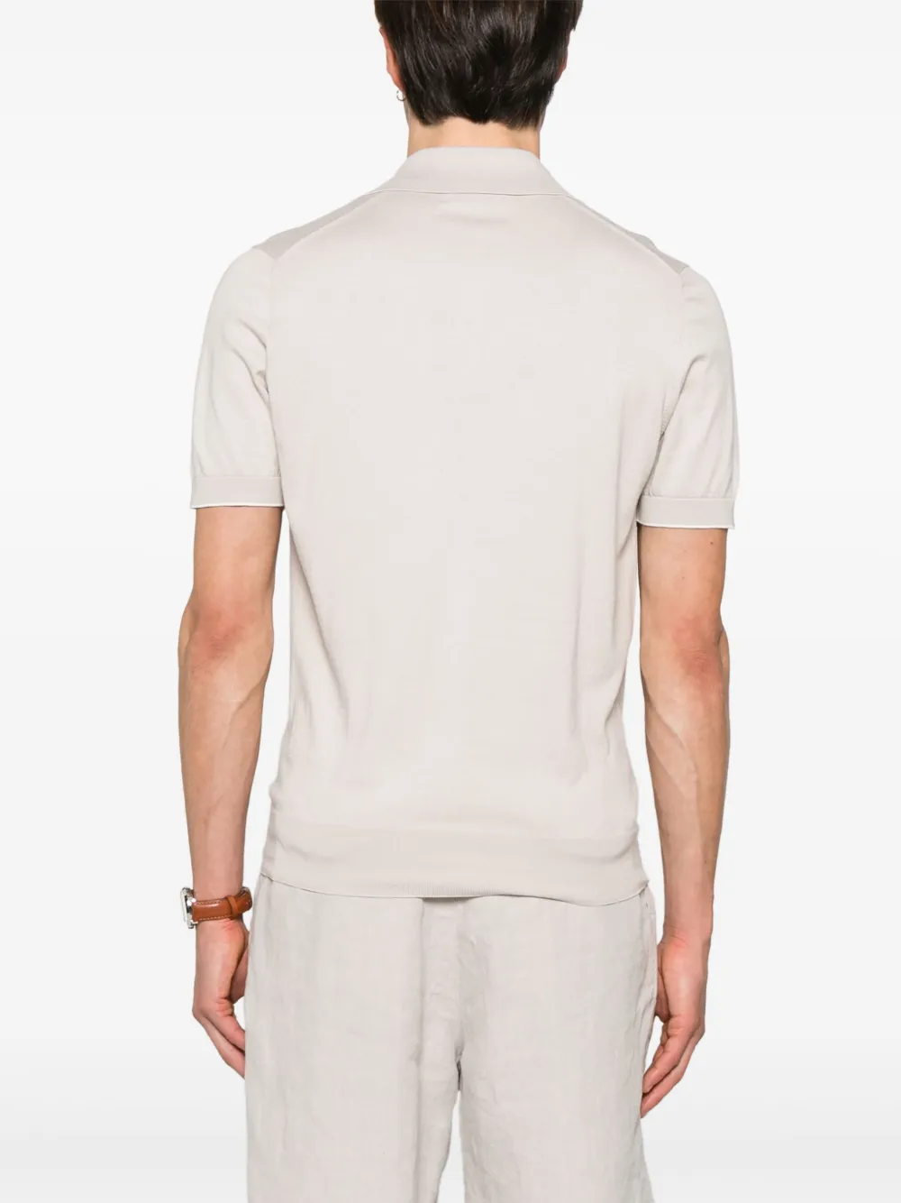 Brunello Cucinelli Fijngebreid poloshirt Beige