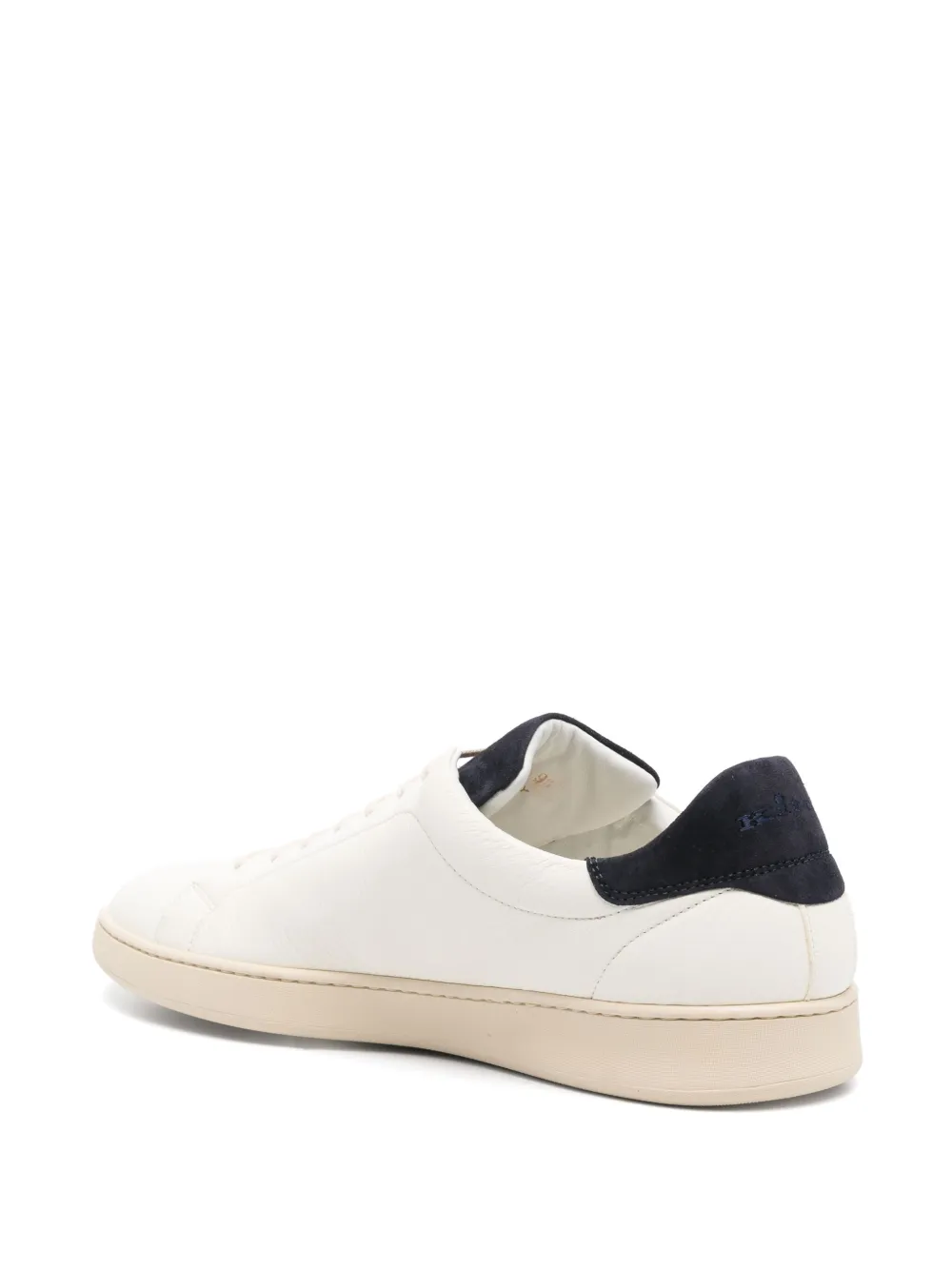 Kiton leather sneakers White
