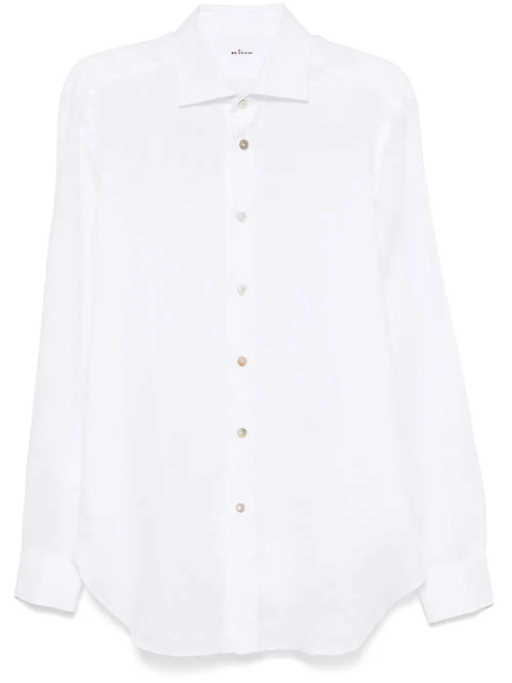 Shop Kiton Linen Shirt In White