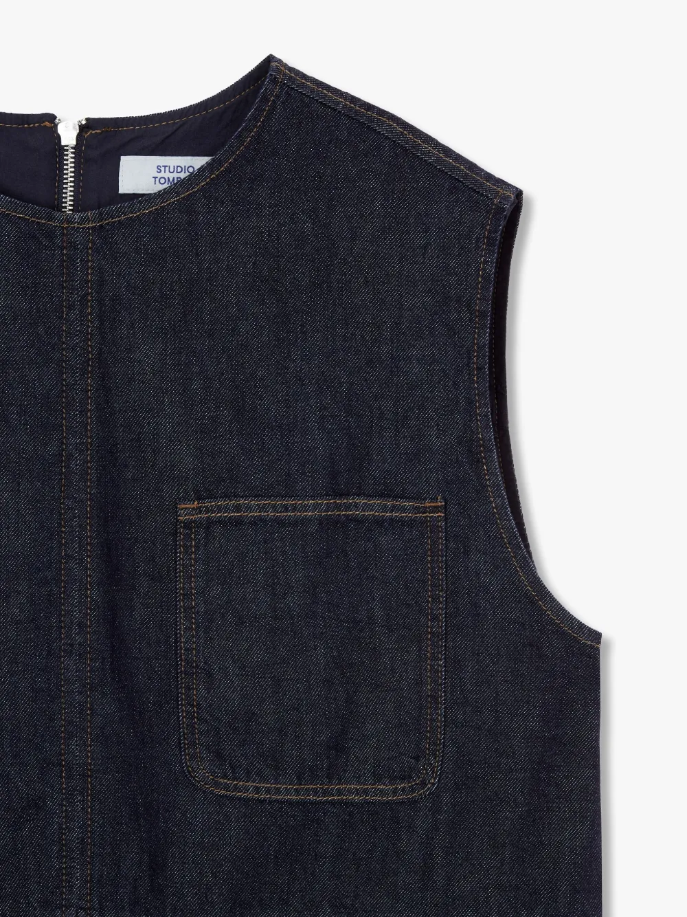 Studio Tomboy Denim Mini Dress In Blue