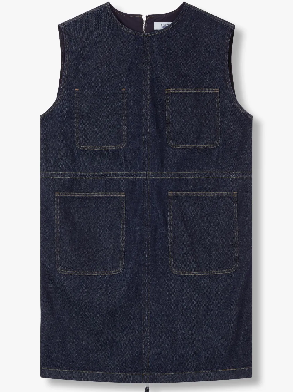 Studio Tomboy Denim Mini Dress In Blue