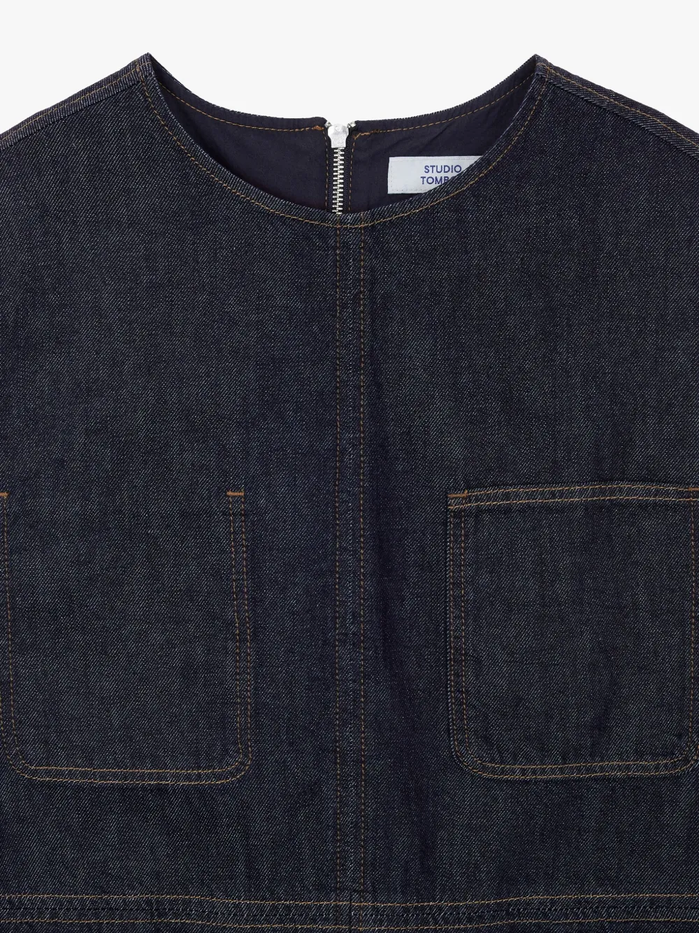 Studio Tomboy Denim Mini Dress In Blue