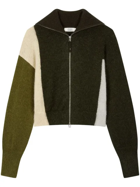 STUDIO TOMBOY colour-block zip-up cardigan