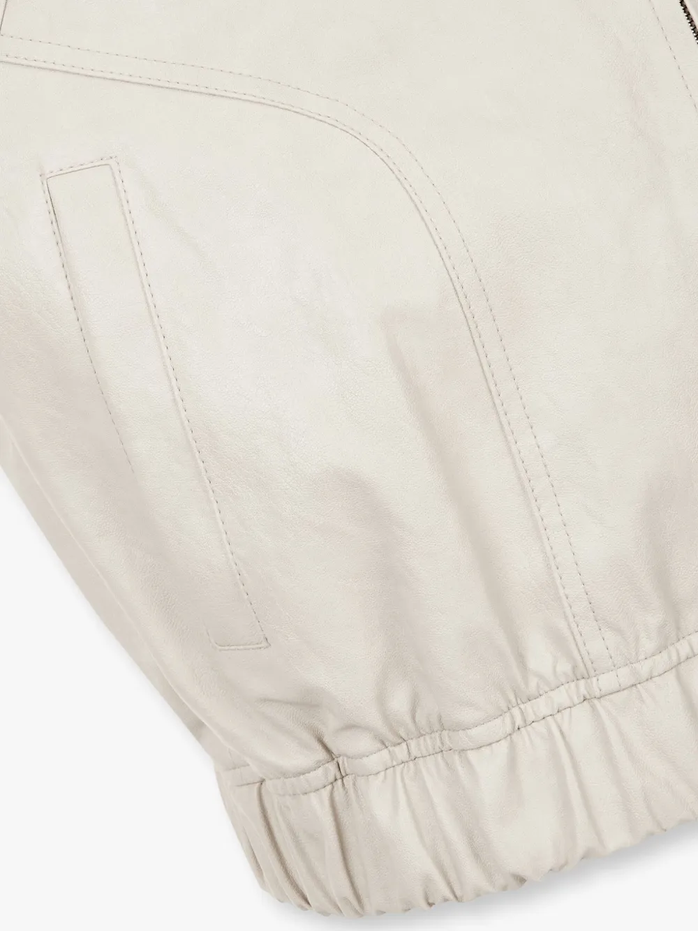 Studio Tomboy Faux-leather Bomber Jacket In 灰色