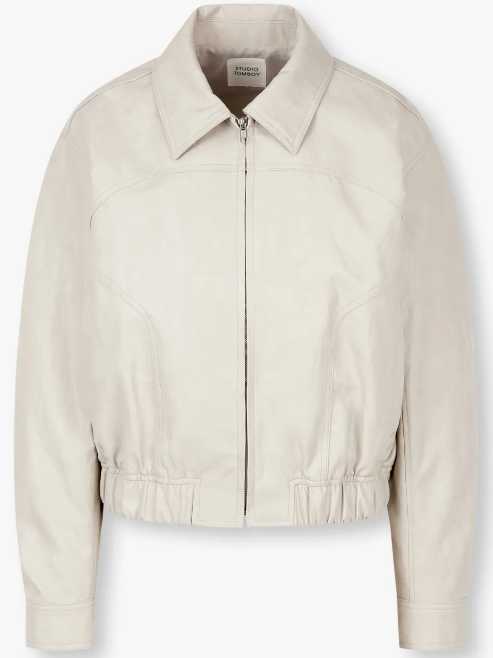 Studio Tomboy Faux-leather Bomber Jacket In 灰色
