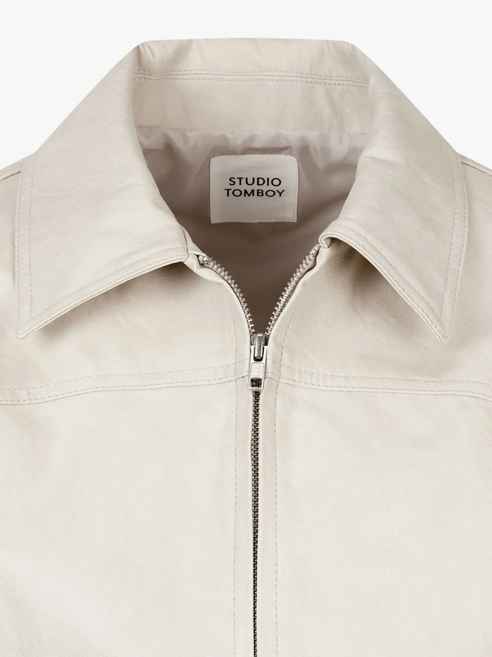Studio Tomboy Faux-leather Bomber Jacket In 灰色