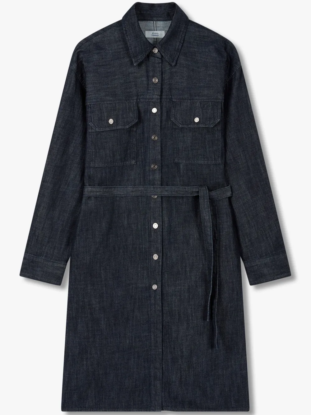 Studio Tomboy Denim Midi Dress In Blue