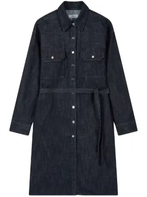 moncler denim dress Moncler: Blue Denim Shirt Minidress