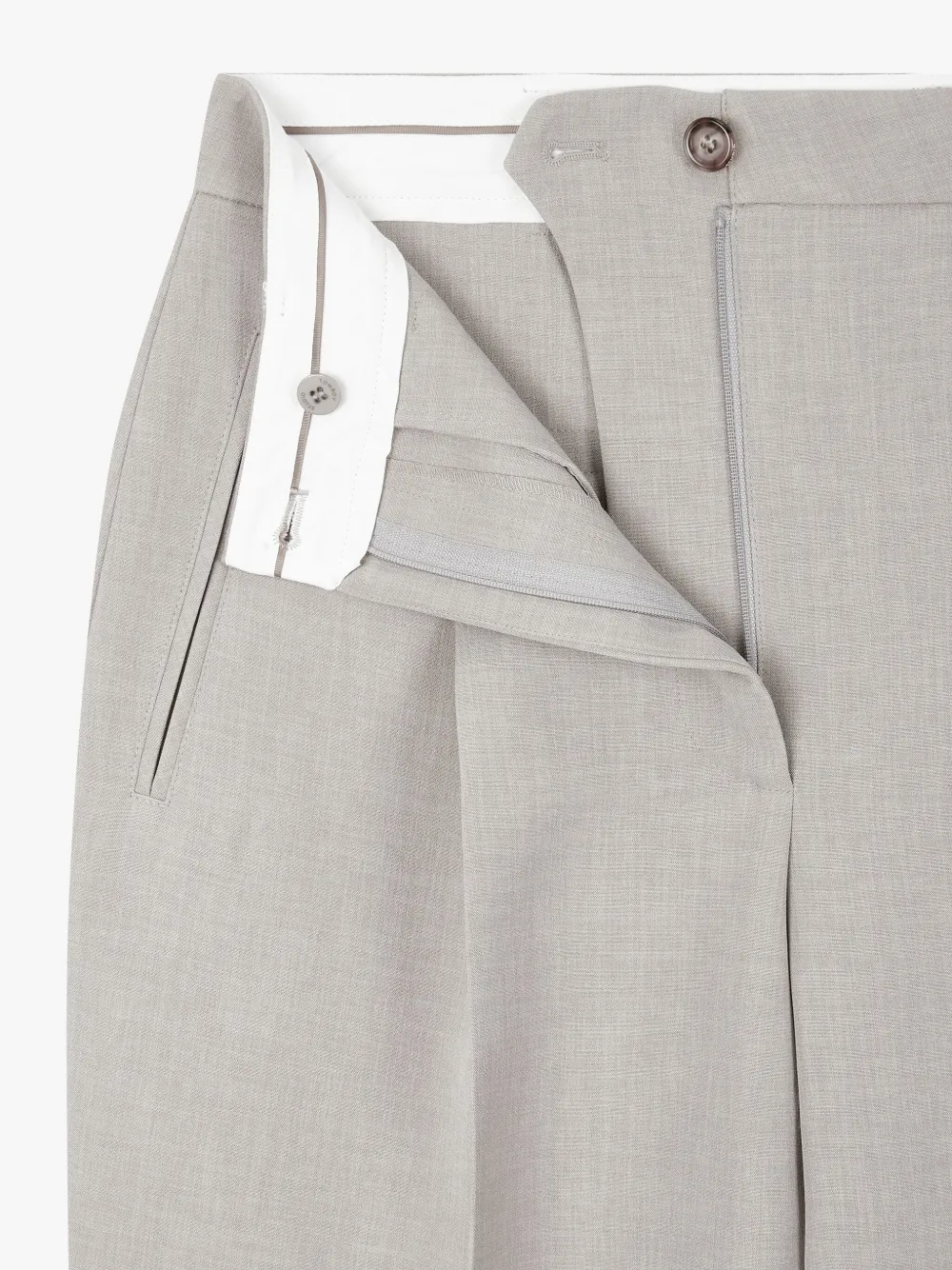 STUDIO TOMBOY Broek met wijde pijpen en geplooid detail Grijs
