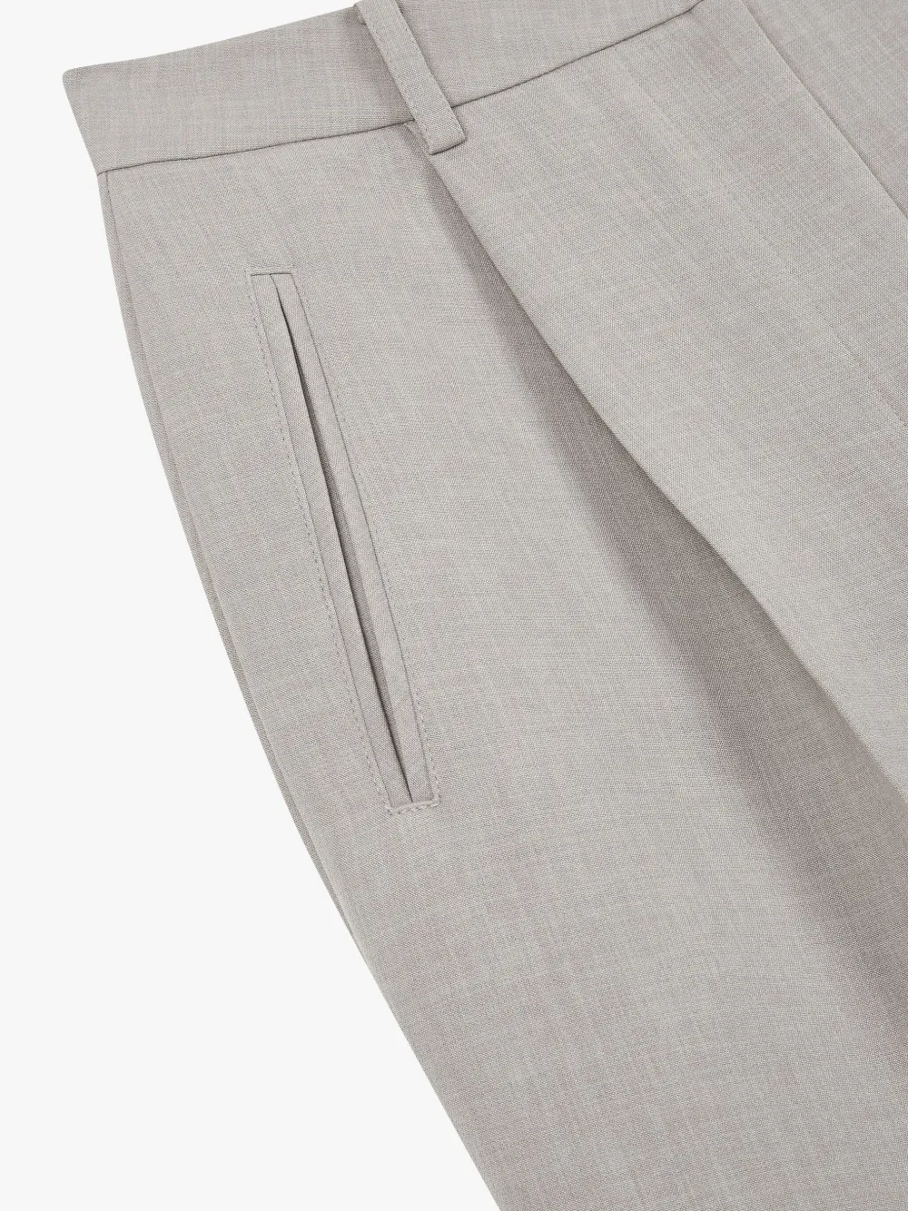 STUDIO TOMBOY Broek met wijde pijpen en geplooid detail Grijs